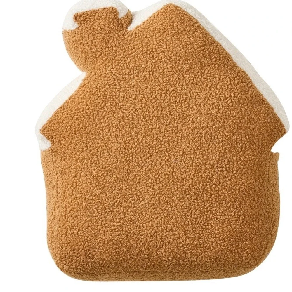 My Texas House Gingerbread House Decorative Pillow Cozy Sherpa Holiday Christmas